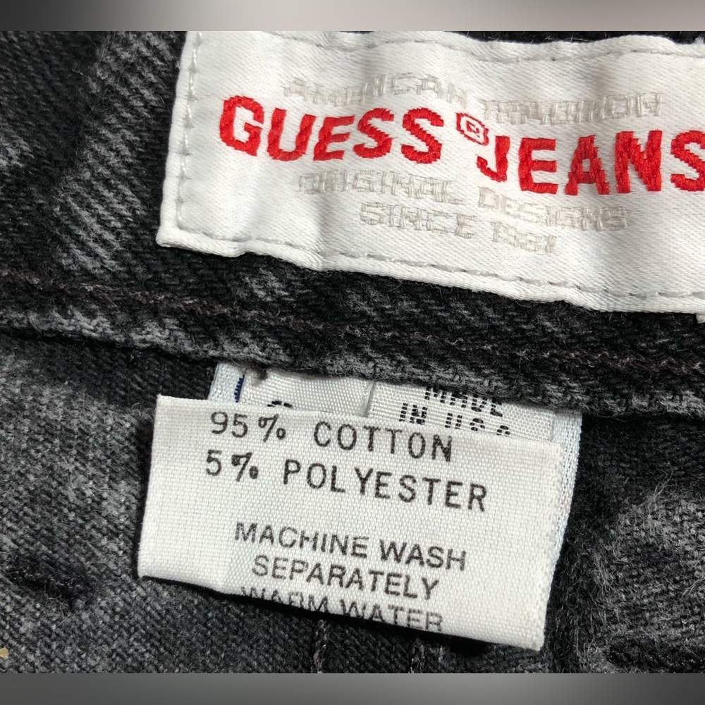 Guess Vintage 80,s Black High-Rise Denim Shorts - Picture 8 of 9